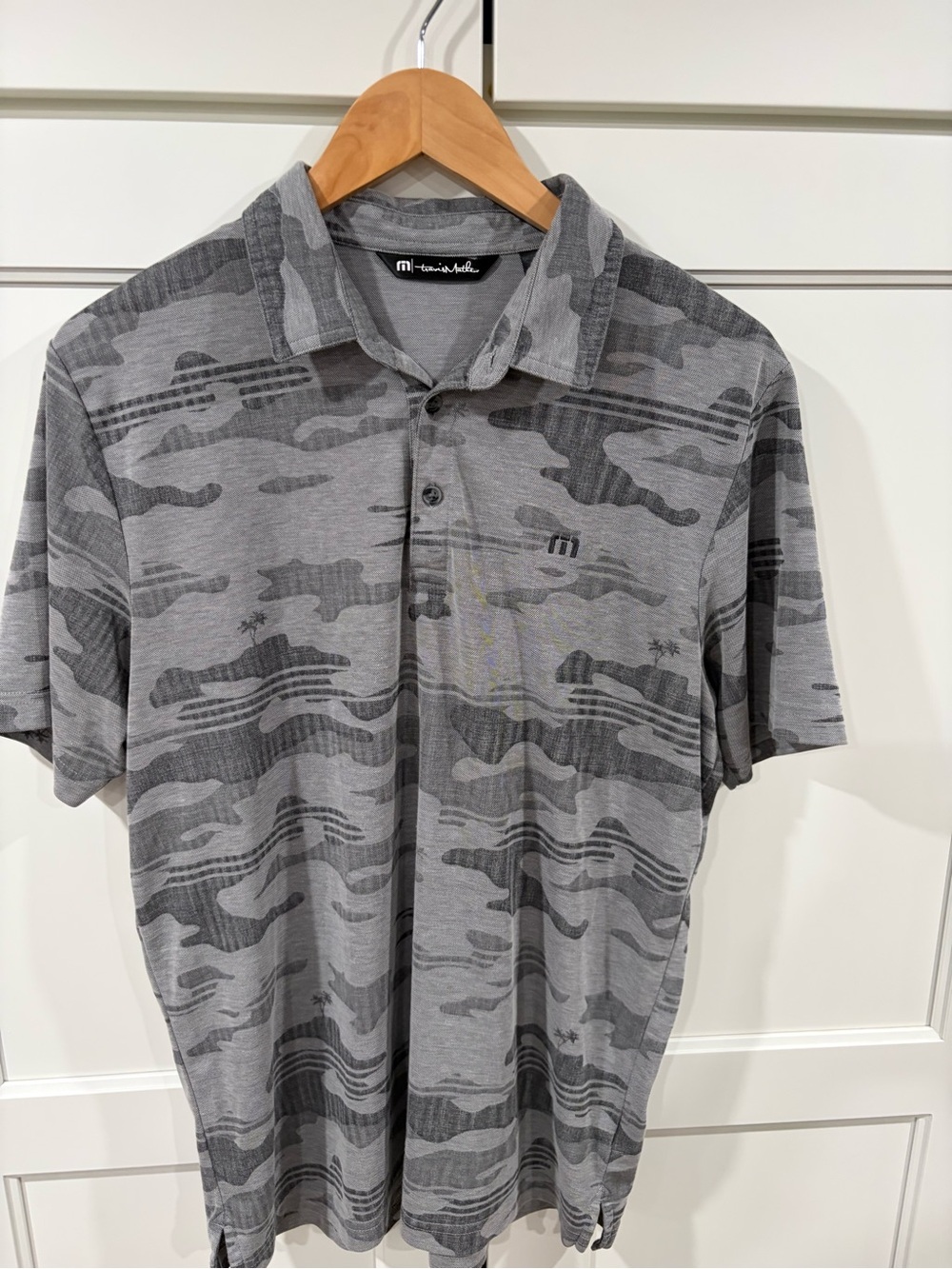 Travis Mathew Gray Camouflage Short Sleeve Polo